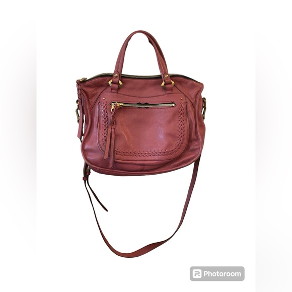 orYANY Pebble Leather Crossbody/ Handbag Satchel with Braiding detail - Picture 2 of 12